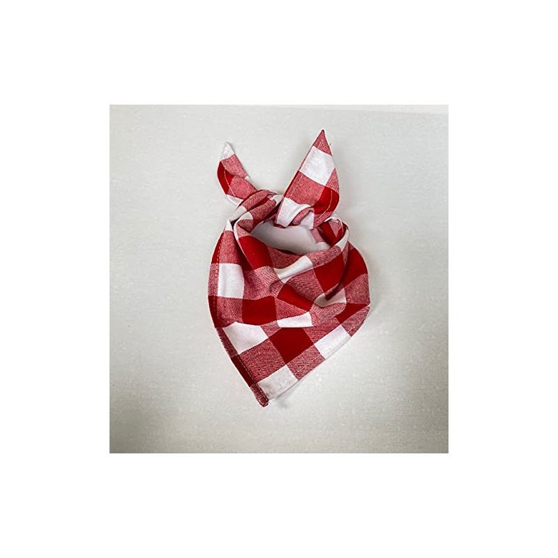 Tartan Check Dog Bandana, Ties Like a Neckerchief, Soft Cotton