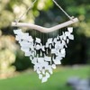 White - Handmade Raindrop Butterfly Recycled Glass Hanging Mobile Wind