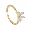 Mettclasi Women's 14K Gold Plated Stackable Ring Crystal Inlaid Dainty