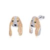 S925 Sterling Silver Dog Stud for Women Cute Basset Hound