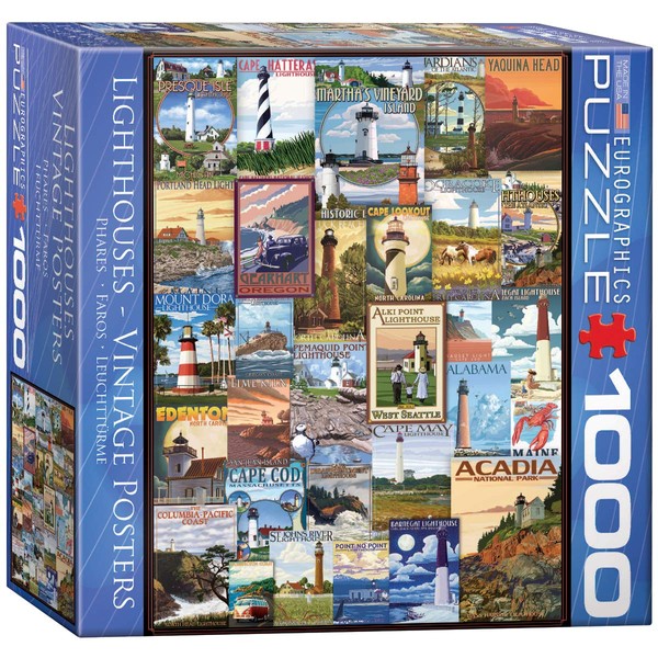 EuroGraphics Lighthouses Vintage Ads Small Box Puzzle (1000 Pieces)