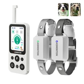 CASMINTON Premium Dog Training Collar 2 Dogs with Remote - Rechargeable, Waterproof,Shock Off Mode,Beep/Vibration/Shock Modes, Adjustable for Small to Large Dogs (8-125 lbs) - Luxury Training Tool