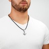 SERASAR Men's Premium Leather Necklace, Stainless Steel Pendant, Secure Clasp,