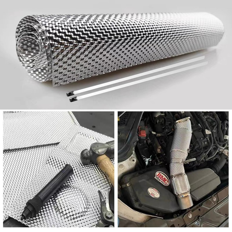 16" x 78.7" Embossed Aluminum Exhaust Heat Shield Kit –