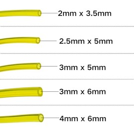 Petrol Hose Set, 5 Sizes, PU Fuel Hose, Fuel Line for Chainsaw, Lawn Mower, Leaf Blower, Pressure Washer, Small Engines (2 m)