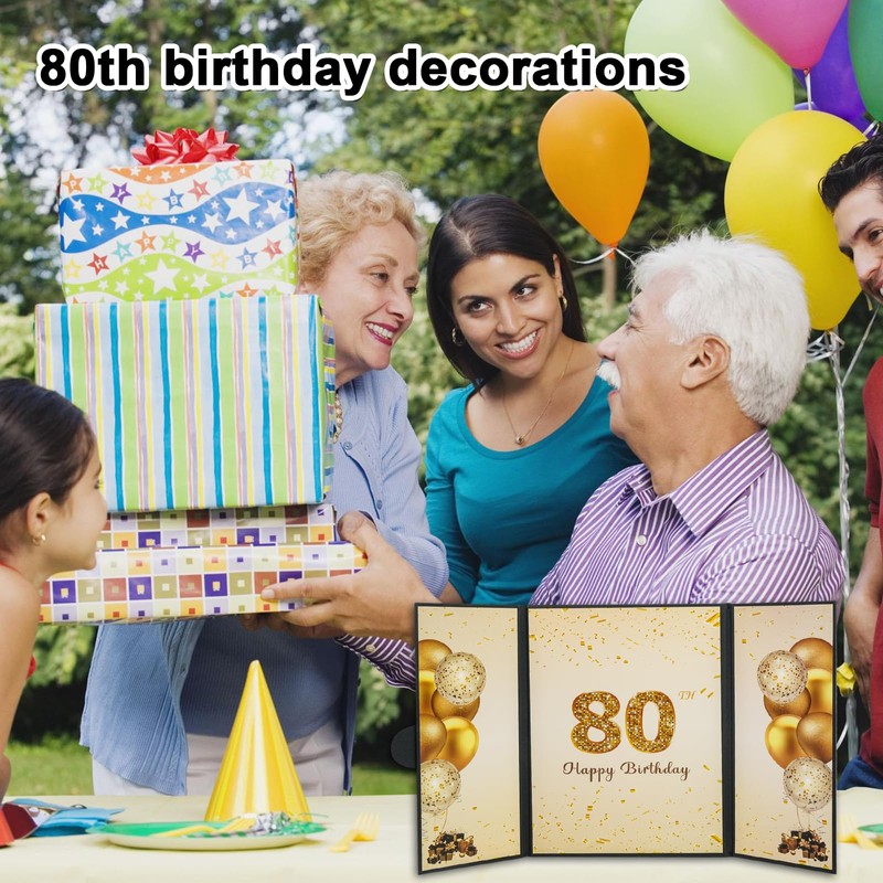 LDFDRT 80th Birthday Party Decorations Signature Guest Book Big Birthday