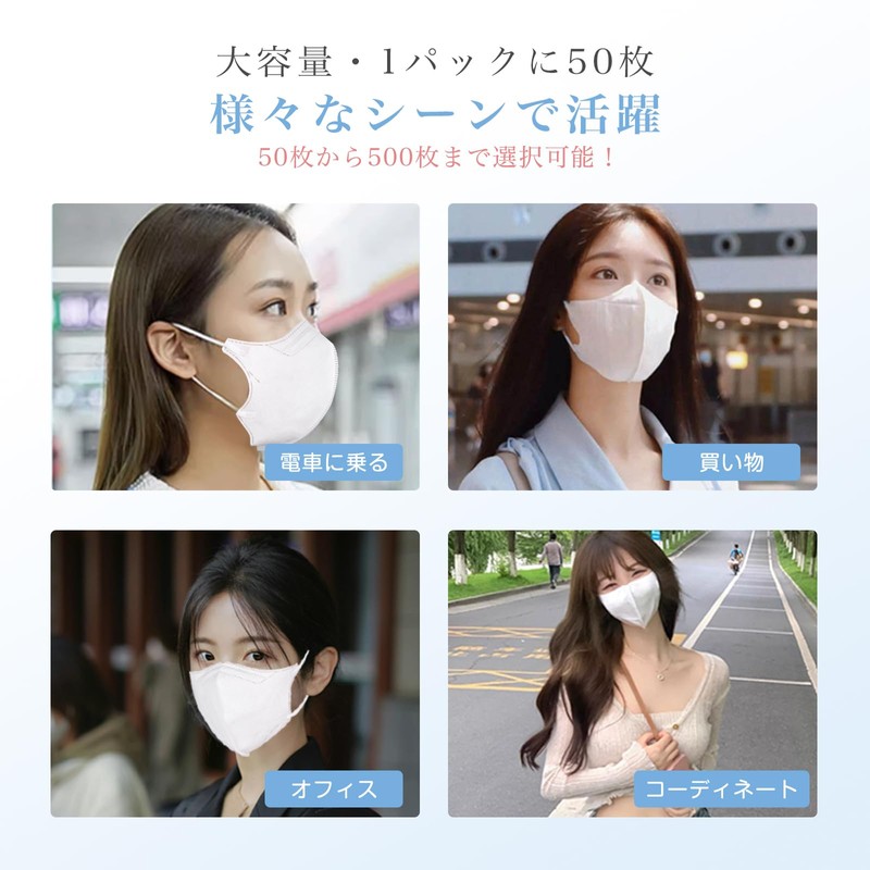 [zepan] マスク 立体 白 不織布 立体マスク 100枚 立体 3dマスク 個包装