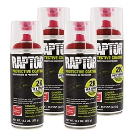 U-POL Raptor 2K Flame Red Spray-On Truck Bedliner Aerosol 13.2 oz (4 Pack)
