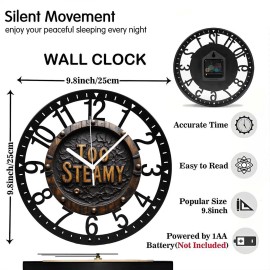 25cm Iron Wall Clock with a Tool (Wrench, Hammer) Design for Workshopssheet size: 10 inch, color: Black