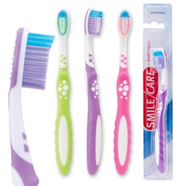 SmileMakers Youth Ultra Grip SmileCare Toothbrush - Dental Hygiene Products and Supplies - 48 per Pack