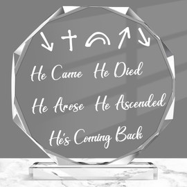 Kigley Acrylic Christian Gifts for Men Religious Inspirational Gifts Christmas Appreciation Gifts Catholic Gift Bible Verses Gift Thank You Signs for Men Women Christmas Home Office(Religious)