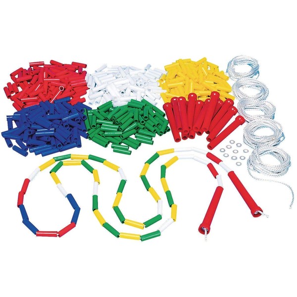 S&S Worldwide Make Your Own Jump Rope Pack. Makes up to Six 9' Long Jump Ropes with 5 Different Colored Beads. Fun for Camps, After School Programs and a Great Birthday Activity and Take Home Gift.