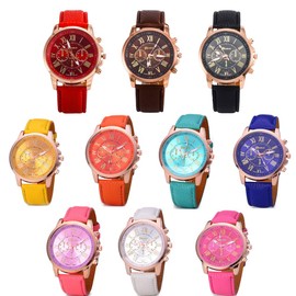 Weicam Wholesale Watches 10 Pack Fashion Ladies Women PU Leather Assorted Wrist Watch Set Roman Numerals Analog Quartz for Men Unisex