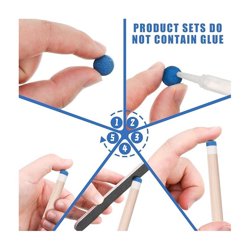 30Pieces Billiard Pool Cue Tips Pool Cue Tips Replacement Kit
