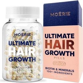 Moerie Ultimate Hair Boost Supplement for Women & Men - Hair, Skin, Nails Vitamins with Biotin & Minerals for Hair Health - Thicker Hair - 60 Capsules