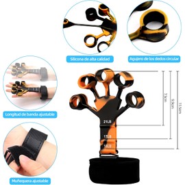 Ejercitador de Dedos Mano de Agarre Ejercicios,Fortalecedor de Dedos de Silicona,Grip Strength Trainer de 6 Niveles de Resistencia,para Entrenamiento de Fuerza,Finger Strengthener,Flexgrip Mano,2pcs
