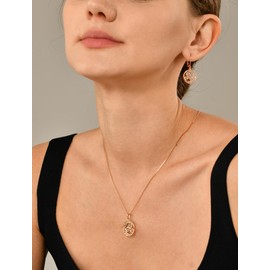 YL Celtic Knot Earrings 925 Sterling Silver Triskele Dangle Drop Earrings 18k Rose Gold Triskelion Moon Leverback Jewelry for Women