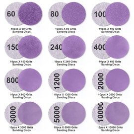 Sanding Discs 1 Inch 120 PCS Wet/Dry Sandpaper Hook and Loop 60-10000 Grits with Polishing Pads, 1/8 Shank Backing Pad and Interface Pad for Drill Grinder Rotary Tools and Wood Metal Jewelry