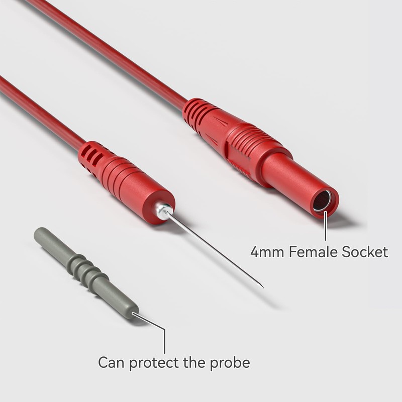 Cleqee 2pcs Wire Piercing Probe 4mm Female Socket 1mm Needle