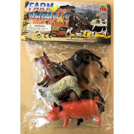 HS New FARM Plastic ANIMALS Models Toys, Figurines: Horse Pig Goat Sheep Donkey Cow