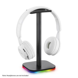 FUNFANG Headphone Stand Bottom Illuminated Headphone Holder RGB Light for Desk PC Gaming Headset Non-Slip Rubber Pad USB Wired Headset Display Support Bracket Detachable Headphone Hanger Rack