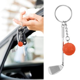 QZTYTY Golf Keychain, Metal Key Chain, Keychain Accessories Funny Golf Ball Keychains Suitable for Women Men Golf Ball Lovers (Orange)