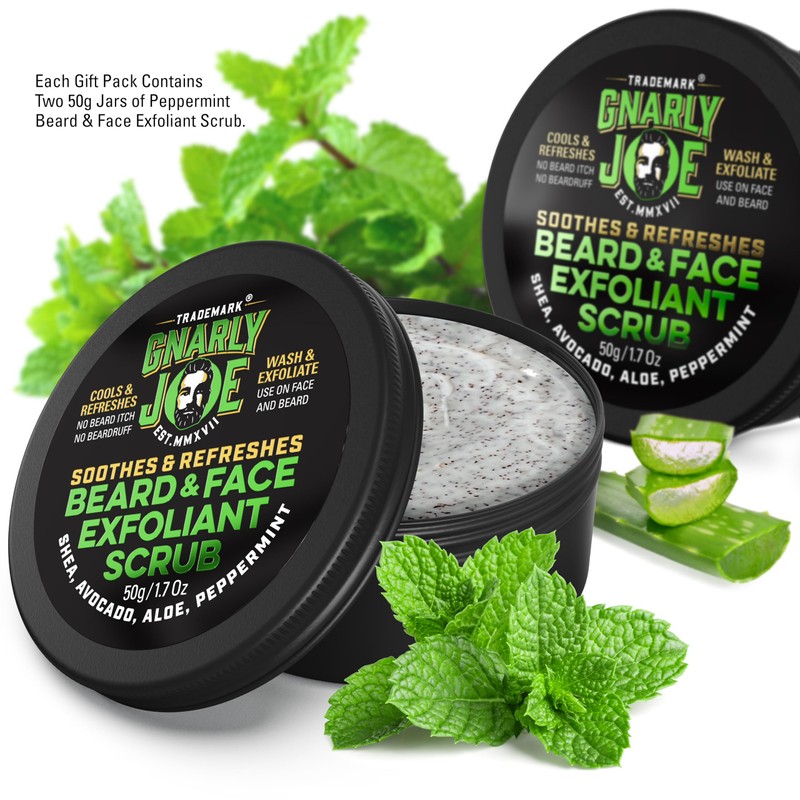 Gnarly Joe Refreshing Peppermint Beard and Face Exfoliant, Wash and