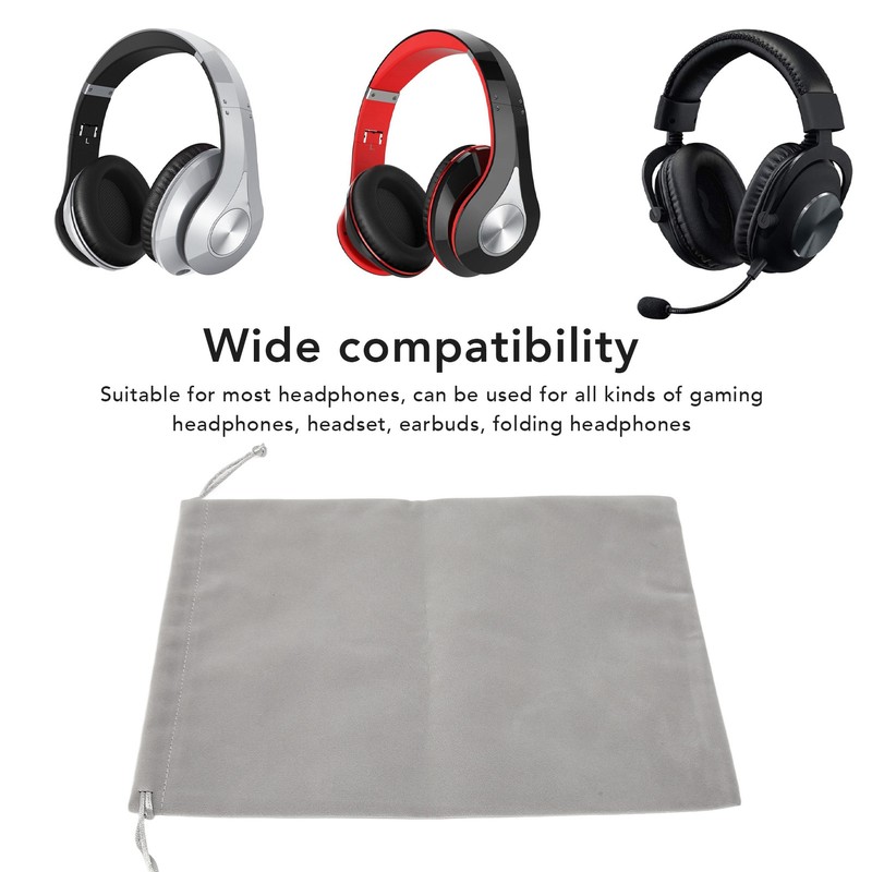 5Pcs Headphone Protection Pouch Bag Large Capacity Drawstring Lightweight Portable