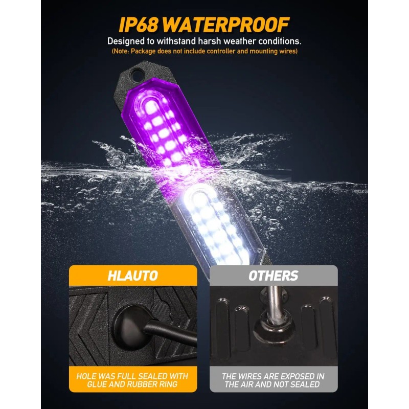 1200T Emergency Strobe Grille Lights 8pcs 12 LED Sync Safety