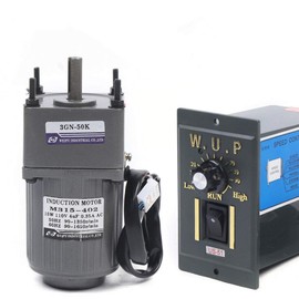 AC 110V 15W Electric Single-Phase Motor Gear Motor Speed Controller 0-27RPM Variable Speed Adjustable Controller Governor Geared Motor High Torque Reducer Motor (Reduction Ratio: 1:50)