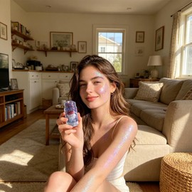 Brillo Corporal Impermeable Larga Duración Holográfico Barra De Gel Brillante Corporal Con Purpurina 35 g para Conciertos Festivales Discotecas Escenarios Cumpleaños Mujeres