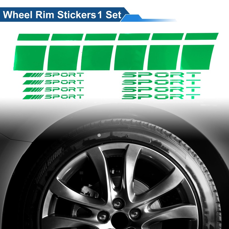 X AUTOHAUX 1 Set Square Wheel Rim Decal Stripe Reflective
