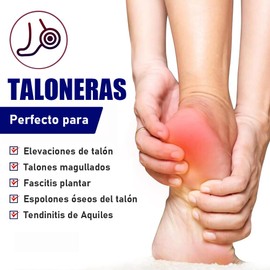 Taloneras para espolón calcáneo para Hombre y Mujer, Almohadilla de Silicona para Talón Aumentar la Altur Invisible para Cuidado de los Pies, Fascitis Plantar, Tenditis de Aquiles, Espolón de Talón, S