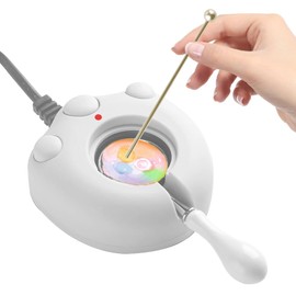 Electric Wax Seal Stamp Warmer, White Electrice Sealing Stamp Warmer Melter for Melting Wax Seal Beads Sticks with Spoon, Stirring to Do DIY Craft (White)