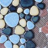 Elephantile Shower Floor Pebble Tile Blue Mosaic Tiles for Bathroom
