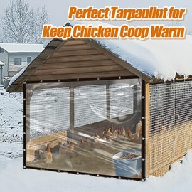 Transparent Tarpaulin for Outdoor Use, 1 x 4 m, Rain Cover, Waterproof, UV-Resistant, Airtight, Tarpaulin with Eyelets