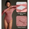 Ewedoos Long Sleeve Bodysuits for Women Scoop Neck Body Suits