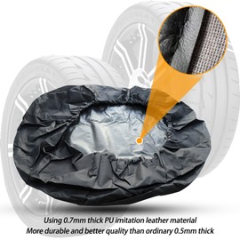 Haishine 33 Inch Spare Wheel Cover Wheel Cover for Jeeps, Trailers, Motorhomes, SUVs, Trucks (for Diameter 30-33 Inch)