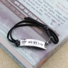 Adjustable Bracelet Inspirational Leather Bar Engraved Christmas Gifts for Friendship