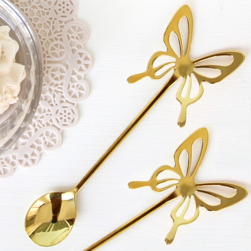 Flyto domestic Flyto butterfly teaspoon tea fork, butterfly teaspoon silver