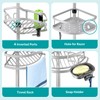 HAMITOR Corner Shower Caddy Tension Pole: Rustproof 4-Tier Bathroom Organizer