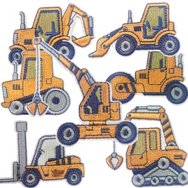 EUSTACE Patches, Excavator, Applique, Iron, Heavy Machinery Patches, Boys Embroidery Patches, Repair Patches, Clothes, Hats, Jeans, Backpacks, DIY Accessories, Set of 7