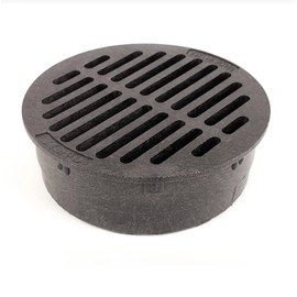 Premium USA Made 6" Inch Black Outdoor Round Flat Drain Grate Cover - Fits 6" Inch SDR Sewer & Drain Pipe/Fittings, Also Triple Wall & Corrugated Pipe 6" NOT for Regular PVC (Black)