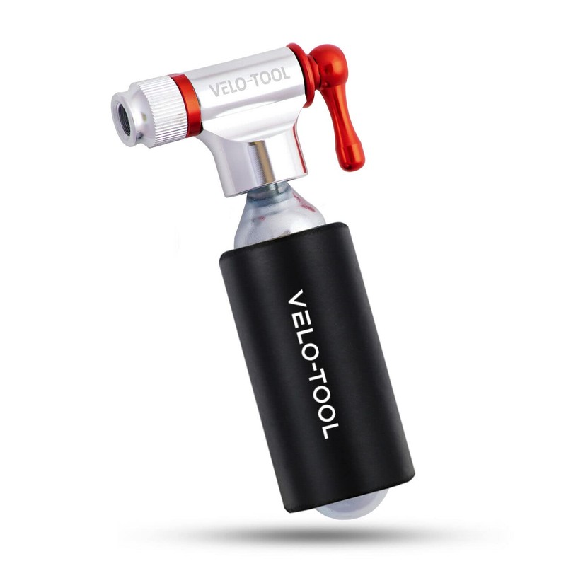 Velo-Tool™ CO2 Inflator Bike Pump – Premium Black/Red Silver/Red Quick