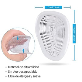 Almohadillas Pies De Silicona para Antepiéde Zapato Mujer y Hombre, Plantillas de Gel para el Antepié para Alivian el Dolor Durante, Almohadillas Metatarso para Amortiguación Antideslizante, 5 Pares