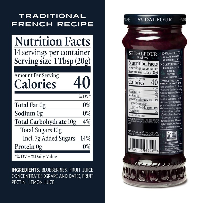 St. Dalfour Blueberry Fruit Spread - 10oz - 100% from