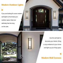 YAOWSZM Outdoor Wall Light Led Outdoor Sconce 26W Modern Porch Lights 24.8in Exterior Light Fixture for House Front Door Patio