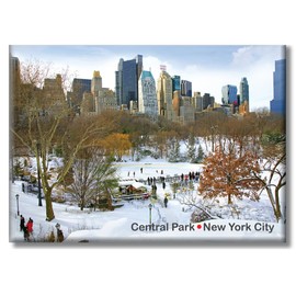 Wollman Rink Central Park NYC Winter Magnet – Christmas Snow Scene Holiday Photo Keepsake – Large 3.5x2.5” Metal Fridge Magnet – New York City Skating Gift by ArtMalore