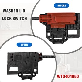 BENEGO W10404050 W10238287 Washer Lid Lock Latch Switch Assembly for Whirlpool Maytag Kenmore Amana Crosley Inglis Roper Admiral Lid Lock Replacement W10238287 W10744659 Washer Lid Lock Latch
