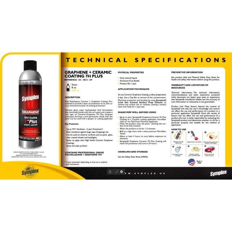 Symplex Spartan Graphene Coating 7h Grafeno Ceramico 236 Ml